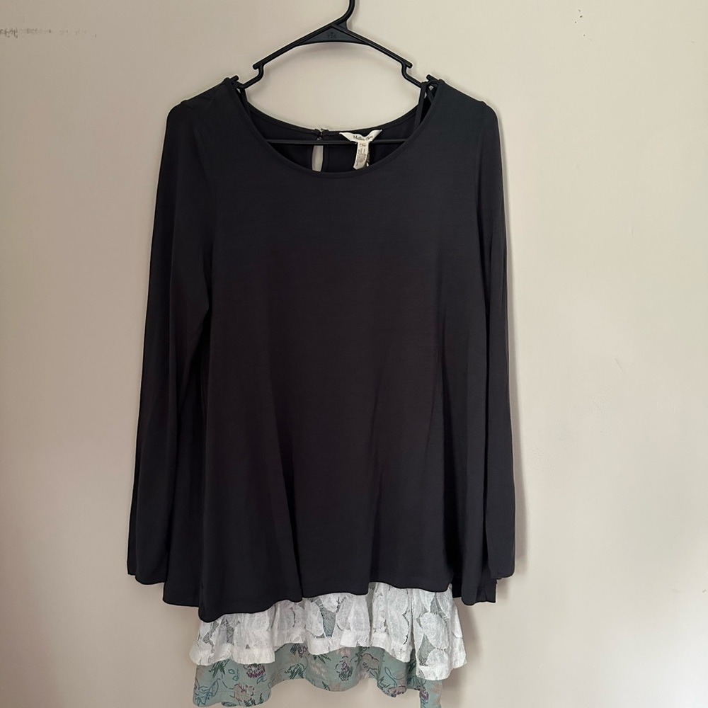Matilda Jane NWT Women's Black and White Layered Top small